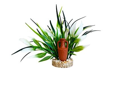 Tyrol Aquariumplant en decoratie amfora, decoratie voor aquarium, kamerplant, aquariumdecoratie voor vissen, eenvoudige verankering op de bodem van het aquarium, gemakkelijk te onderhouden, gemaakt in