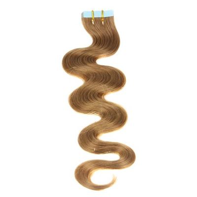 Just Beautiful Hair - 40 x 2.5 g Fasce Adesive Capelli Veri Remy Indiani ondulate 60cm - 14 biondo scuro, 1x40 ciocche