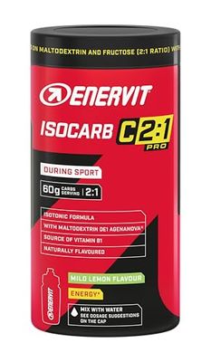 Enervit Isocarb C2:1PRO, Bebida Energética Isotónica con 60g de Carbohidratos por Porción, Para Actividades de Larga Duración y Alta Intensidad, Alta Digestibilidad, Vegano, Sabor Limón, Bote de 650g