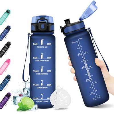 KollyKolla Butelka dla dzieci, 500 ml, sportowa butelka na wodę z motywacyjnym wskaźnikiem czasu, nie zawiera BPA, butelka dla dziewczynek, 1 kliknięcie, otwarta butelka na wodę dla dzieci, szkoła,