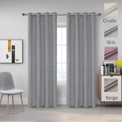 Miracle Home. Elegante gordijnen voor woonkamer en slaapkamer, met oogjes, hibiscus, 200 cm (breedte) x 260 cm (hoogte)