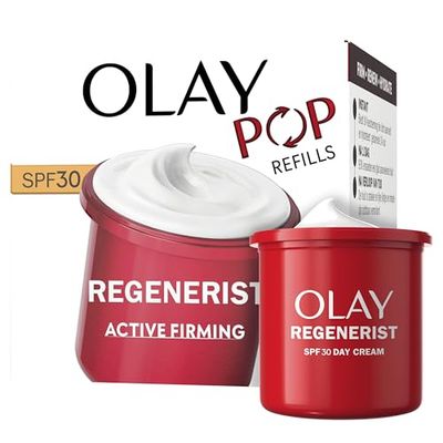 Olay Regenerist Crema Viso Giorno SPF30 Ricarica. Crema Idratante Antirughe e Rassodante con Protezione Solare. Niacinamide e Peptidi Anti-Età. Rinnova, Rassoda e Idrata. Non Unge. 50ml