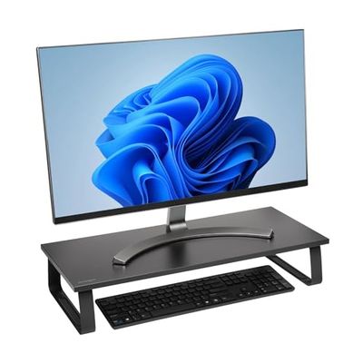 Kensington Suporte de mesa para monitor extralargo, suporte para computador grande suporte para monitor ajustável elevador de secretária para ecrãs grandes (K55726UE), preto