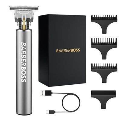 BarberBoss Rechargeable Beard & Hair Trimmer for Men – Precision Stubble & Facial Grooming, Cordless Design, Facial Trimmers, Beard Trimmer Men Rechargeable