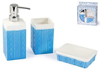 H&h set bagno 3 pezzi ceramica amalfi
