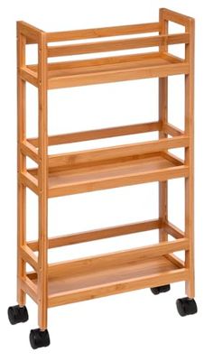 FORNOR 79018 Support en Bambou avec roulettes 36 x 15 x 74.