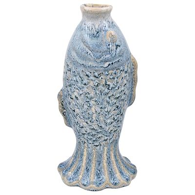 Lesser & Pavey Fish Vase Reactive Glaze 28cm Flower Vase for Home & Office | Glass Vases for Flowers & Home Decor | Ideal Vases Centerpiece for Living Room and Fresh & Artificial Flower