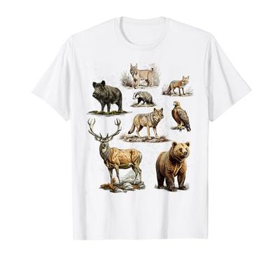 Fauna de la península ibérica colección vintage Camiseta