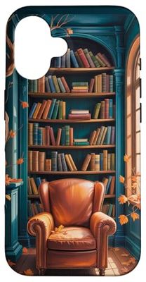 Libro Amante Librero Lectura Hojas Otoño Teléfon Carcasa para iPhone 16