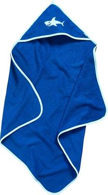 Playshoes Frottee-Kapuzentuch, Toalla con Capucha para Unisex Niños, Azul (7 - Blau Hai), 100x100cm