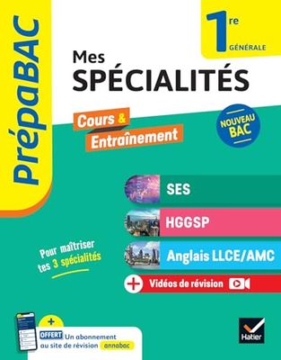 Prépabac - Mes spécialités SES, HGGSP, Anglais LLCE/ AMC 1re générale - 2024-2025: tout-en-un (programme de Première)