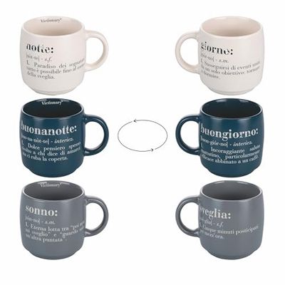Villa d'Este Home Tivoli 1996 Victionary Stapelbare Bekers, 350 Ml, Aardewerk, 3 Stuk