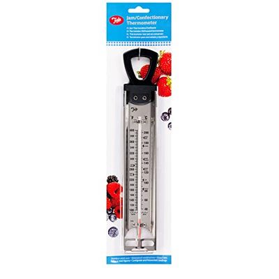 Tala Thermomètre à Confiture Guide de Température en Acier Inoxydable pour Confiserie Marquages Faciles à Lire, Sans Mercure De 40°C à 200°C Accessoires de Pâtisserie 39,5cm x 10cm