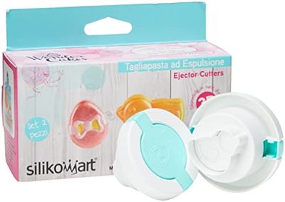 Silikomart Wonder Cakes by 25.971.99.0069 Lot de 2 Emporte-pièces Thème Paques, Silicone, Blanc, 4 x 14,5 x 8,5 cm