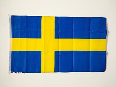 AZ FLAG - Drapeau Suède - 90x60 cm - Drapeau Suédois 100% Polyester Avec Fourreau et Cordelette - Pavillon 50 g