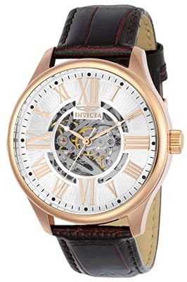 Invicta - Relógio analógico vintage para homem, castanho, dourado, ouro rosa, 22 (modelo: 22569, 17186), Rosa dourado, Relógios
