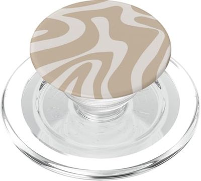 Patrón estético abstracto de remolino líquido vainilla y crema PopSockets PopGrip para MagSafe