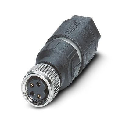 Phoenix 1441079 M8 Black, Silver Wire Connector – Wire Connectors (M8, Black, Silver, zinc, nickel, IP67, 60 cc, 48 AC)