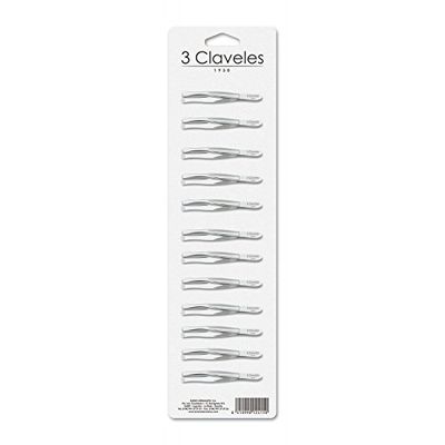 3 Claveles Wide Tweezers, 8 cm - 12 Units