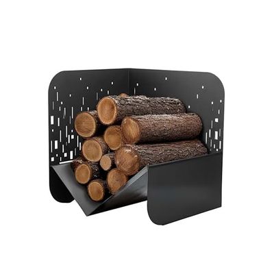 THIRARD - Porte-Bûche BRISTOL, acier, capacité bûches de longueur 40 cm maxi, acier epoxy noir