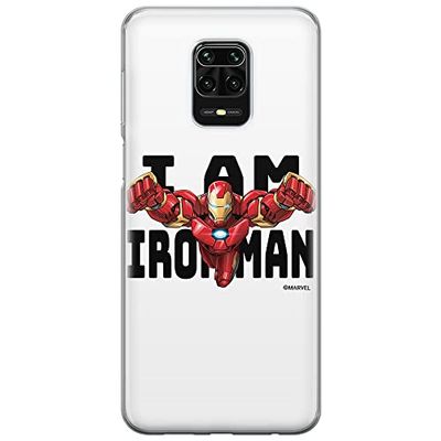 ERT GROUP mobiltelefonfodral för Xiaomi REDMI NOTE 9 PRO/ 9S originalt och officiellt licensierat Marvel mönster Iron Man 028 anpassad till formen på mobiltelefonen, fodral tillverkad av TPU-plast