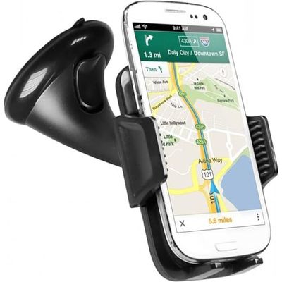 SBS Portacellulare da parabrezza o cruscotto per iPhone, Samsung, Xiaomi, Oppo fino a 6", supporto per cellulari con sgancio rapido, orientabile a 360°