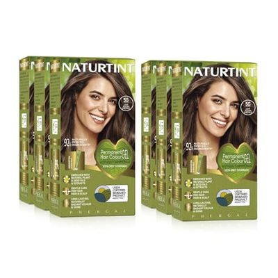 NATURTINT (SIX PACK) Permanent Hair Colour 5G Light Golden Chestnut | Ammonia Free | Vegan | 100% Grey Coverage | Long Lasting Results