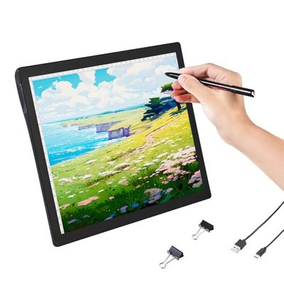 VEVOR Tablero de Luz Panel de Luz LED A4 con Brillo Regulable de 5 Niveles, Mesa de Luz Recargable para Trazado, Caja de Luz para Pintura con Diamantes, Animación, Bocetos, Dibujos, Estarcido, Negro