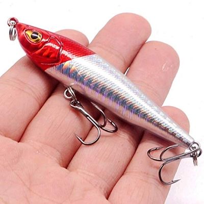 L-MEIQUN, 1 x Sinking Potlood Bait visaas 8 cm / 14,7 g kwaliteit Fake Wobbler Dura Crankbait for Granzino Pike Fishing Tool (Kleur: 01)