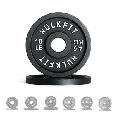 HulkFit Placa de acero olímpico de 2 pulgadas, par de 10 libras