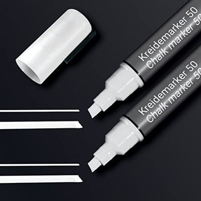 SIGEL BA184 Chalk Marker 50, chisel tip 1-5 mm, White, 2 Pieces