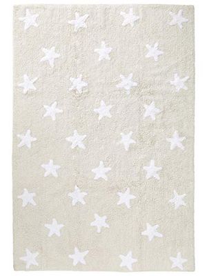 benuta Tappeto per Bambini con Stelle, Cotone, Beige, 120 x 180 cm