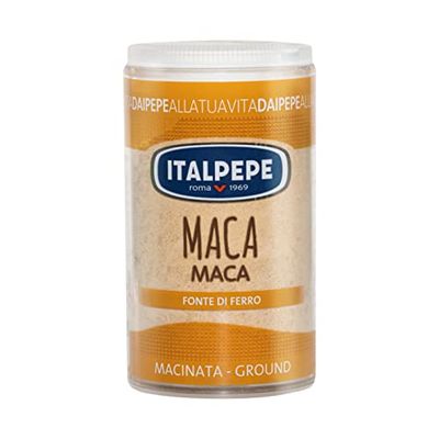 Italpepe, Maca Macinata, Fonte di Ferro, Ideale da Utilizzare per la Creazione di Biscotti, Frullati e Yogurt, Pack Richiudibile 100% Riciclabile, Ottimi per Darti la Giusta Carica Giornaliera