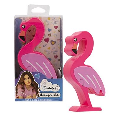 Giochi Preziosi Charlotte M - Speaker portatile Flamingo, per ascoltare le tue playlist preferite via Bluetooth, per bambine a partire dai 3 anni, CHR08000, Multicolore