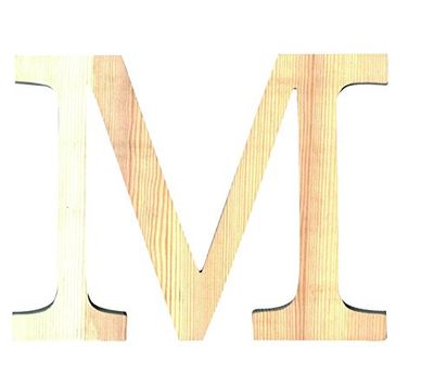 Artemio 11,5 cm houten letter M in hoofdletters, beige