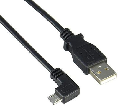 StarTech.com USBAUB50 cmLA - Cabo micro USB de 0,5 m (cotovelo à esquerda, para carregamento e sincronização) cor preta