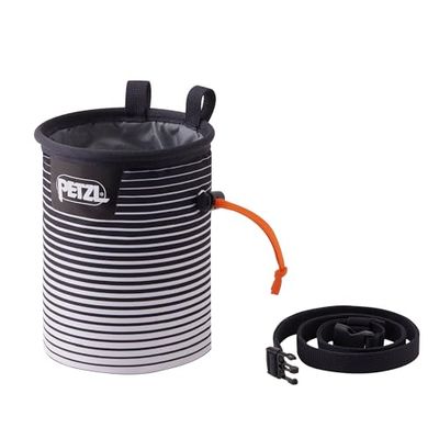 PETZL - Sac à magnésie de Forme Ronde BANDI - Serrage Central par Cordon et Tanka, Sailor Stripes, Double Porte-Brosse en Textile