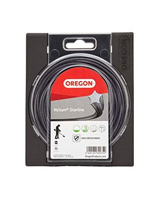 Fil en étoile Oregon Nylium pour coupe-bordures et débroussailleuses, cinq arêtes de coupe pour une finition propre, nylon professionnel, convient aux débroussailleuses à essence, 1,6mm-15m (533745)