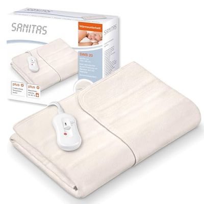 Sanitas Swb 20 Coprimaterasso Termico Con Sistema Di Sicurezza E 3 Livelli Di Temperatura, Facile Fissaggio Su Letto E Materasso, Lavabile In Lavatrice A 30 gradi, 150 X 80 cm, colore Beige