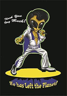 Heart Rock Bandiera Originale Elvis Alien, Tessuto, Multicolore, 110x75x0.1 cm