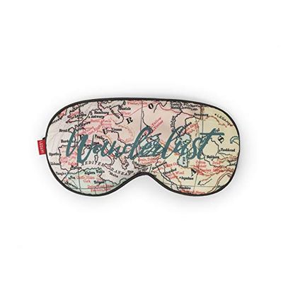 Legami - Nachtmasker met verstelbare elastiek, praktisch en comfortabel, blokkeert de lichten, 20,5 x 10 cm, reisthema, geschikt voor reizen en slapen