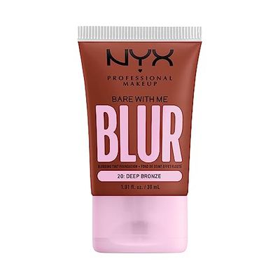 NYX Professional Makeup Fondotinta Effetto Blur, Con Coprenza Media, Finish Matte, Con Niacinamide, Matcha e Glicerina, Fino a 12 Ore d'Idratazione, Bare With Me Blur, Tonalità: Deep Bronze, 30 ml