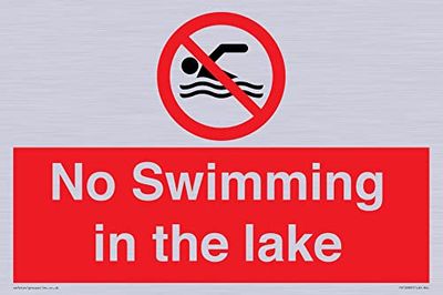 Cartello No Swimming in the Lake – 300 x 200 mm – A4L