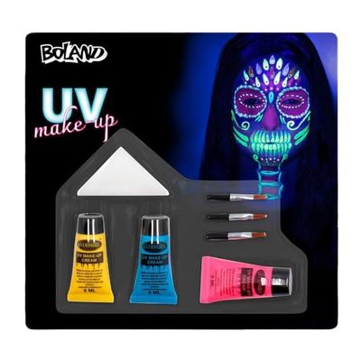 Boland - Make-up set voor Halloween, lichtgevende UV make-up en accessoires, make-up voor carnaval en themafeesten