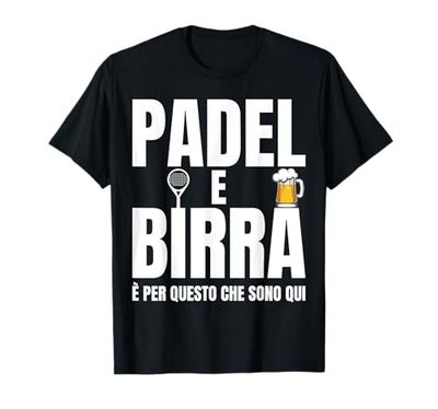 Padel Birra Giocatore Alcol Divertente Maglietta