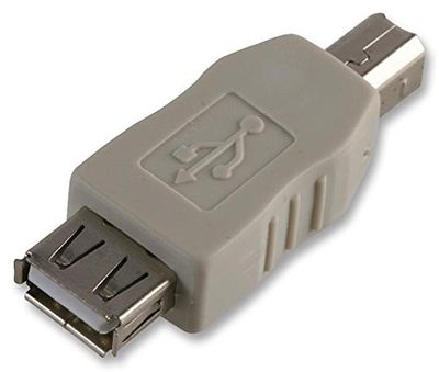 Pro Power PEC0051 USB 2.0 A Socket to USB 2.0 B Plug Adaptor, Light Grey