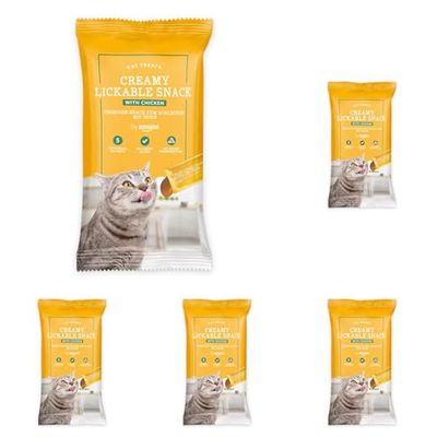 by Amazon Snack leccabile per gatti, pollo 5 x 15 g, 75 g (Confezione da 5)