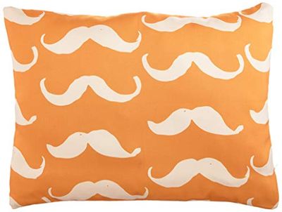 BonaMaison Naranja y Blanco Roto Housse de Coussin Motif, Taie d'oreiller pour Lit Voiture Canapé Maison Salon Chambre, Décoration D'intérieur, 45x60 Cm - Conçu et Fabriqué en Turquie