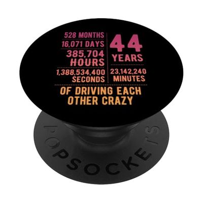 44 Años Casados Divertido 44 Aniversario de Boda PopSockets PopGrip Adhesivo