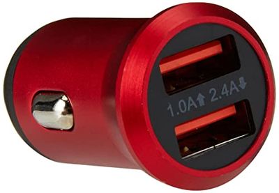 Tec-Digi Universal Dual USB Car Charger 3.1A Metal Aluminium Mini Charging Adapter For Phones, Tablets & Devices